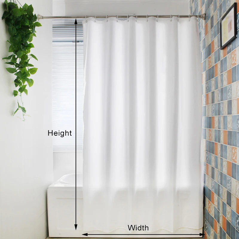 Shower Curtains White Shower Curtains Waterproof Thicken Bath Curtain Solid Color Polyester Fabric Partition Curtain Home Bathroom Accessories