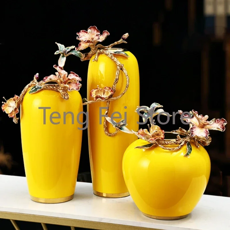 

Large Ceramic Vases Aesthetic Ornaments Ikebana Luxury Modern Vases Dried Flowers Vaso Ceramica Living Room Decoration YY50HP