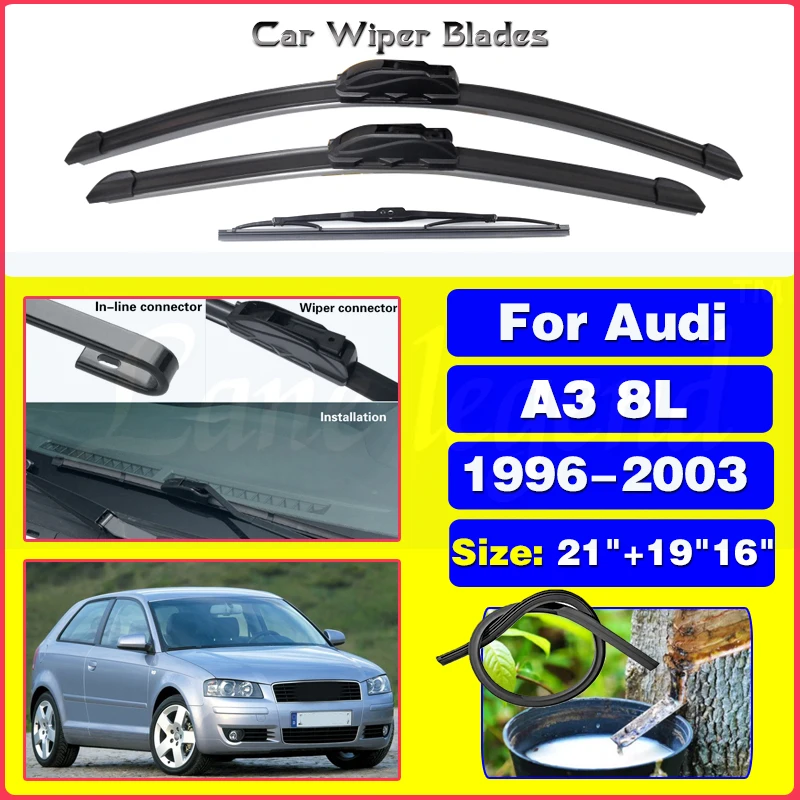 

Wiper Front & Rear Wiper Blades Set Kit For Audi A3 8L 1996-2003 1997 1998 1999 2000 Windshield Windscreen Window 21"+19"+16"