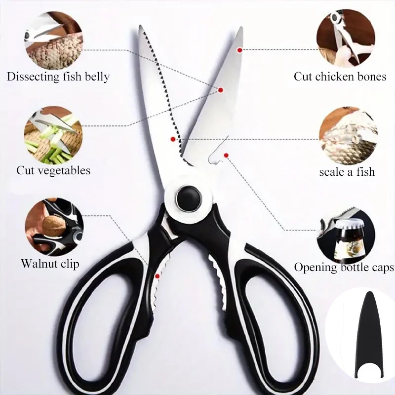 Multifunctional Stainless Steel Kitchen Tools For Cutting Vegetables Meat Fish Food Scissors Kitchen Multi-purpose Tools kitchen scissors