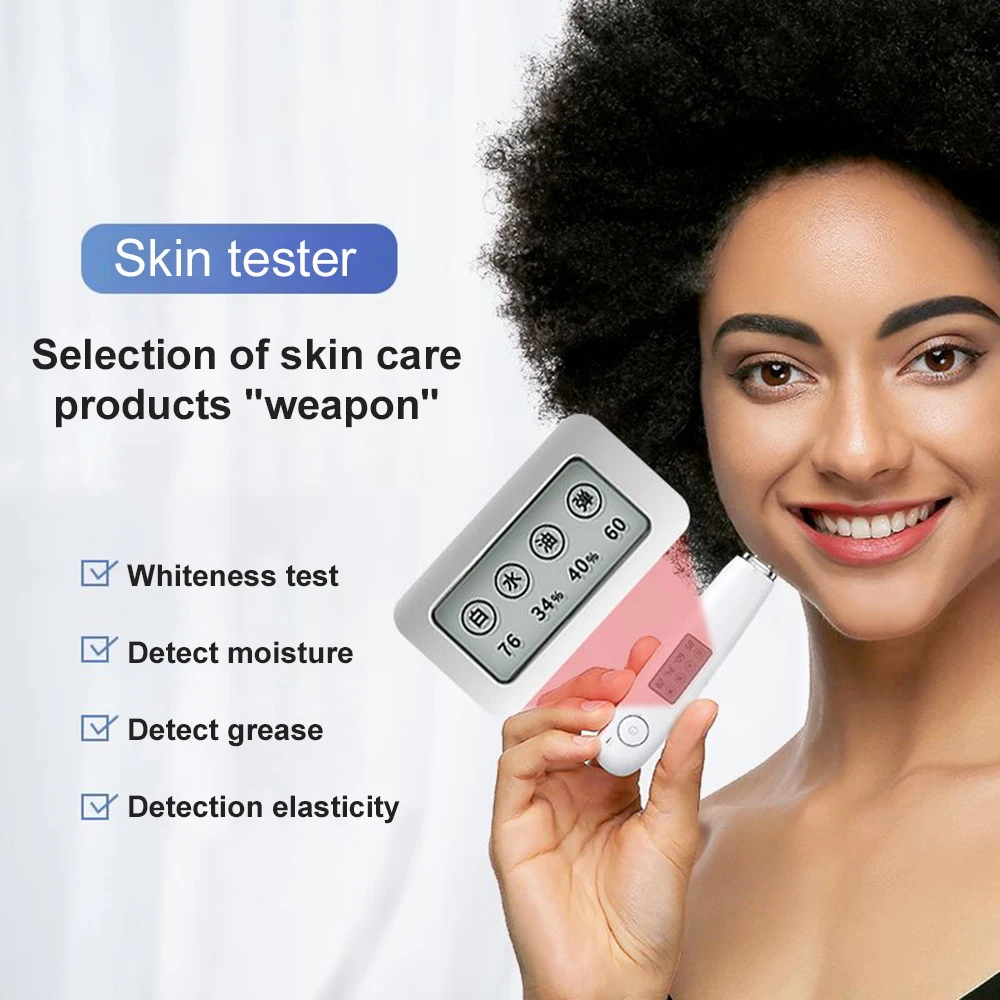 Precision Skin Oil Content Moisture Analyzer LCD Digital Face Skin Elasticity Whitening Degree Tester Skin Quality Detector