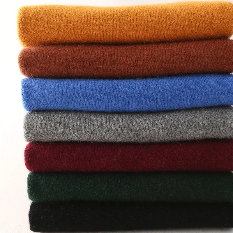 Men's 100% Pure Wool Cashmere Sweater V-Neck Pullovers Knitted Sweater Autumn and Winter New Long Sleeve High-End Jumpers Tops 4