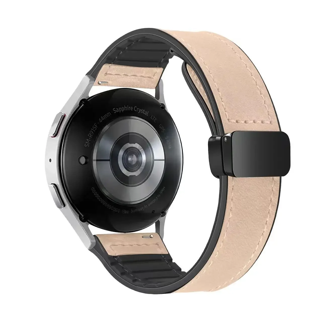 Elegant Leather Silicone Hybrid Strap - Premium Wristband Bracelet in Multiple Sizes