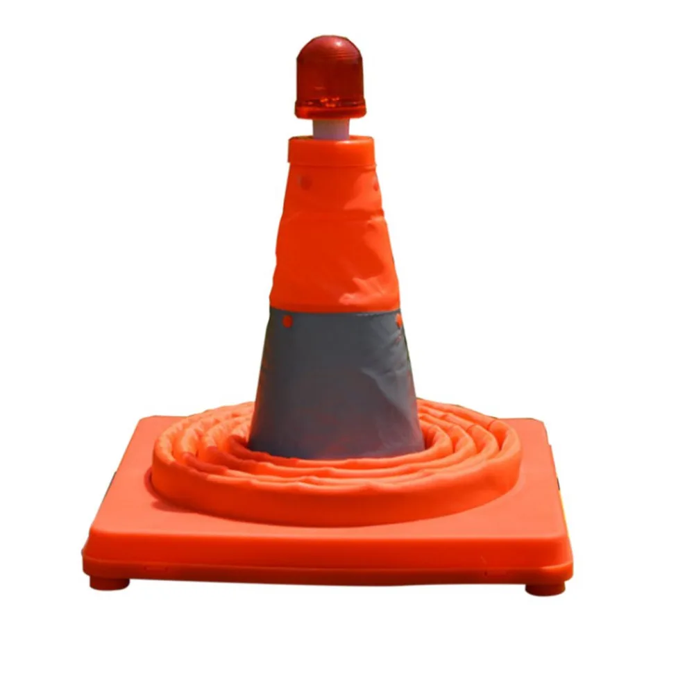 

Telescopic Folding Road Cone Barricades Warning Sign Reflective Oxford Traffic Cone Traffic Facilities For Road Safety