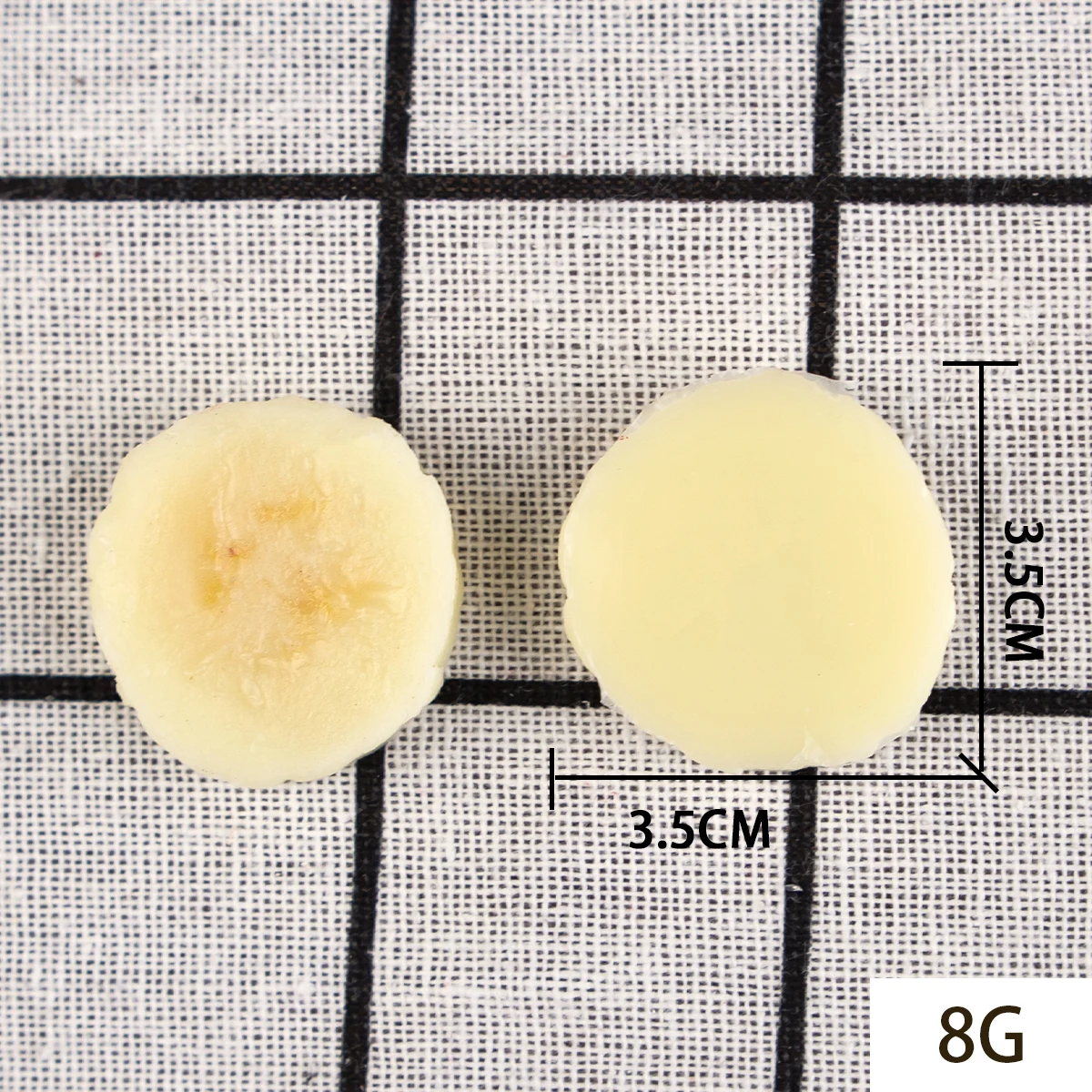 PVC Artificial Waffle DIY Toys Banana Slice Imitation UV Print Long Round Fake Plastic Accessories for Cake Ice Cream Decoration