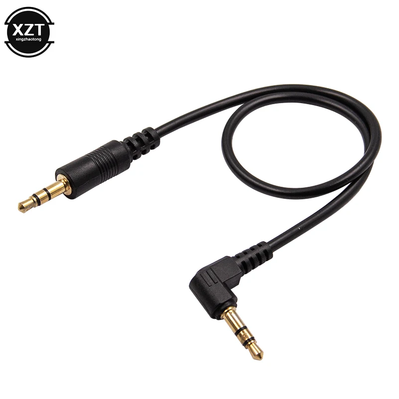 30cm NEW 3.5mm Male to Male Aux Cable Gold Plated 90 Degree Angle Stereo Audio Cable for MP3 Car Headphone Phone Speaker