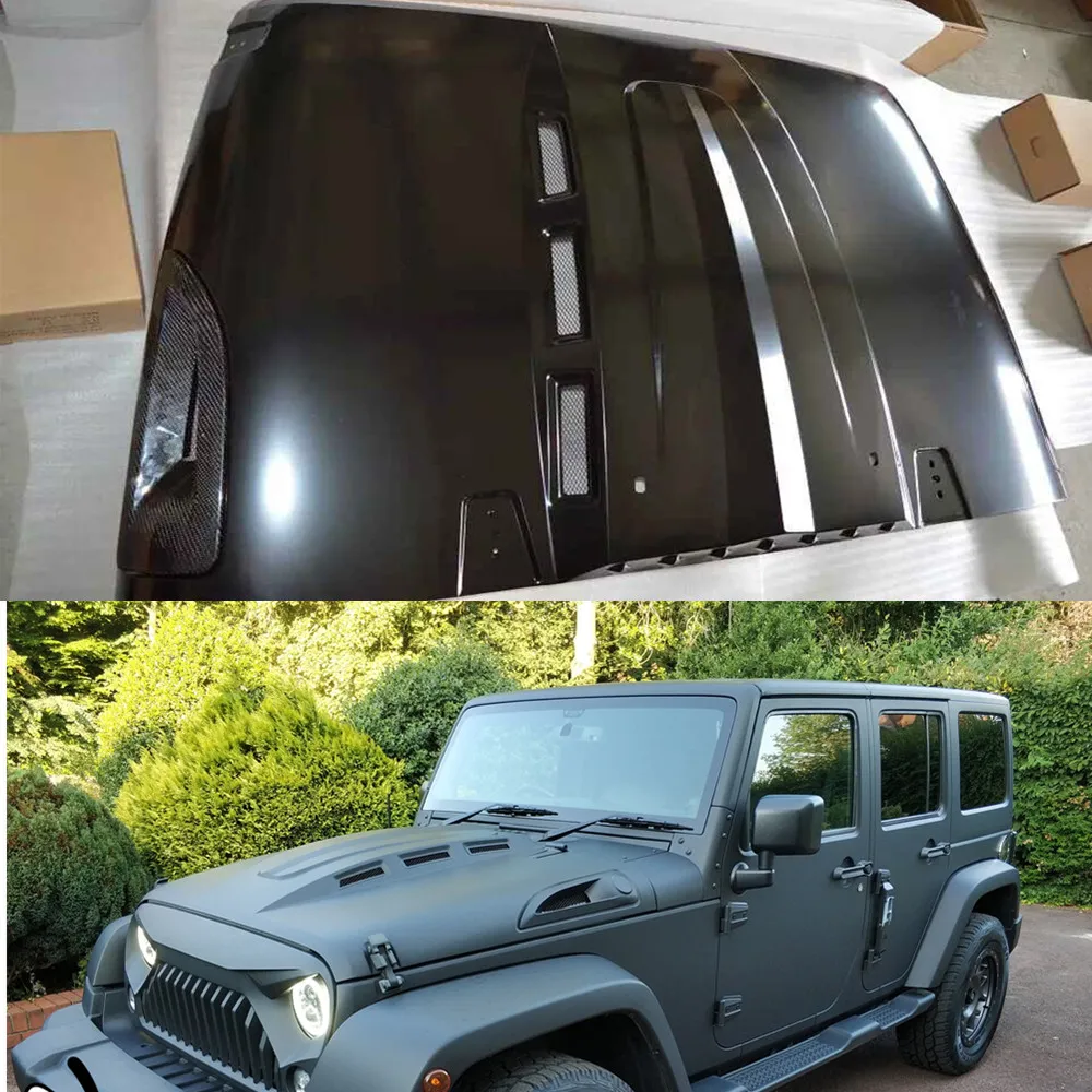 

Free Shipping Steel Black Avenger Hood For Jeep For Wrangler JK 2007-2017 J076
