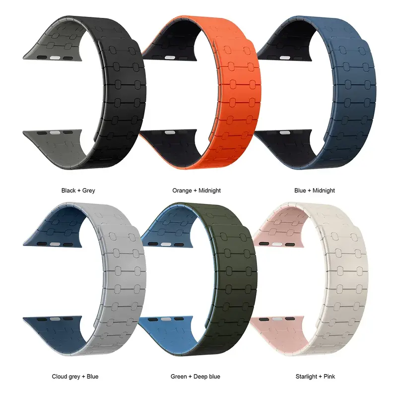 Magnetic Silicone Band for Apple Watch Ultra 3 2 49mm 44mm  46mm 42mm 40 41mm 45mm Strap Bracelet IWatch Series 11 10 9 8 7 6 SE - Image 2