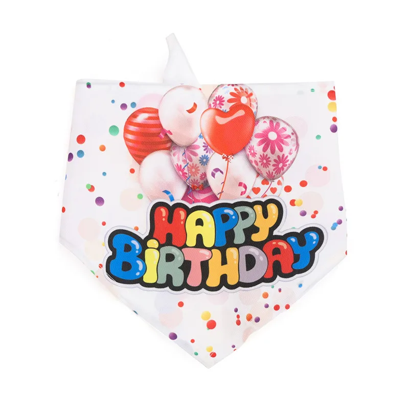 

Dog Saliva Towel Birthday Party Colorful Style Surface Print Design, Pet Eating Without Dirt To Make Them More Clean