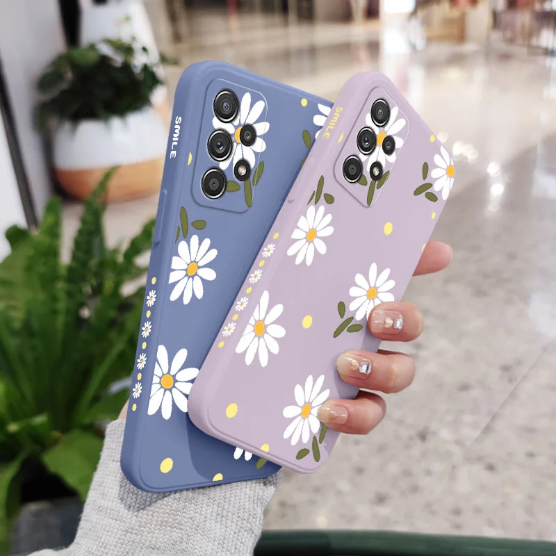 Chrysanthemum Case For Samsung A73 A72 A71 A23 A52 A52S A51 A42 A41 A32 A22 A21S A12 A02S A02 4G 5G  A53 A33 A13 A03S A03 Cover