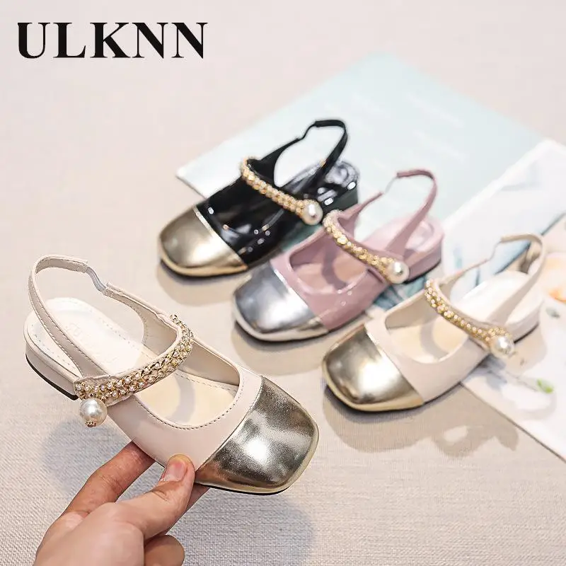 

Girls Small High Heel Sandals Shoes 2024 Spring/Summer New Thick Heel Square Head Shallow Mouth Mary Jane Cool Single Shoes