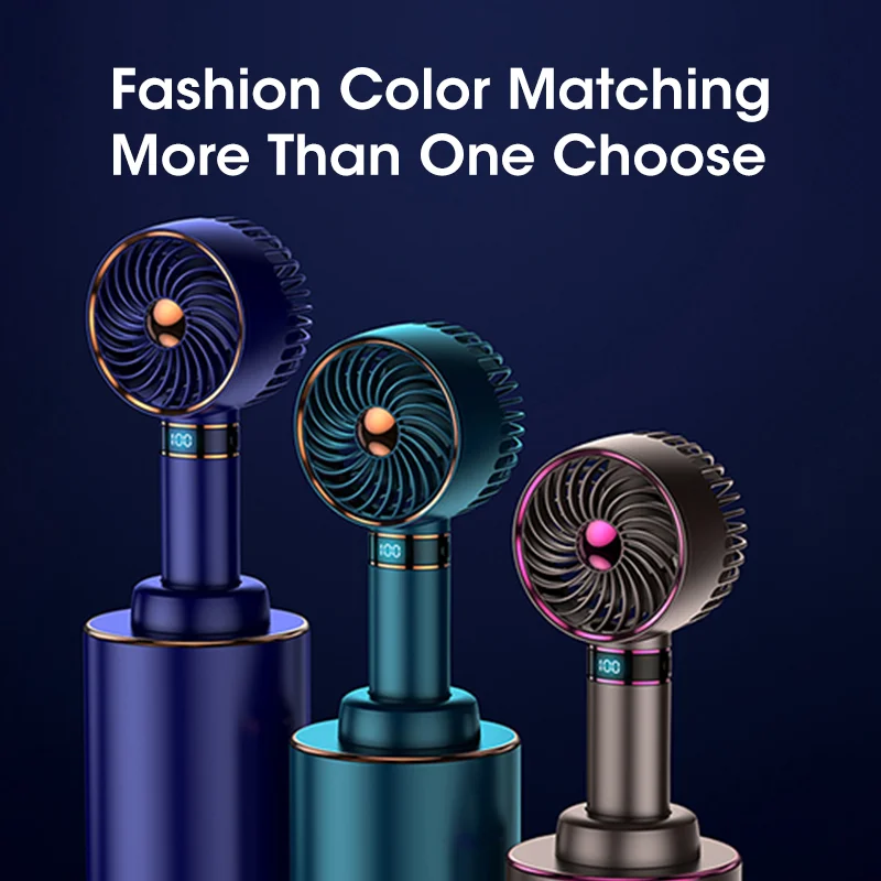 Hand Fan 2024 New Handheld Mini Fan USB 5000mAh Rechargeable Mini Portable Small Pocket Fan Data Display 5