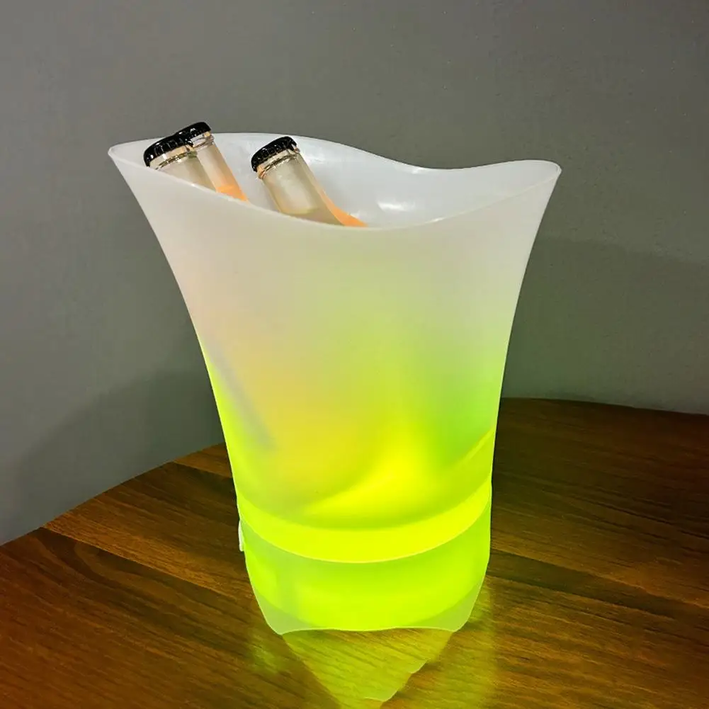 LED Ice Bucket 7L Light-up Ice Cube Colorful Radiant Drink Waterproof With Bucket Containers Lighted Built-in Wireless O3T8