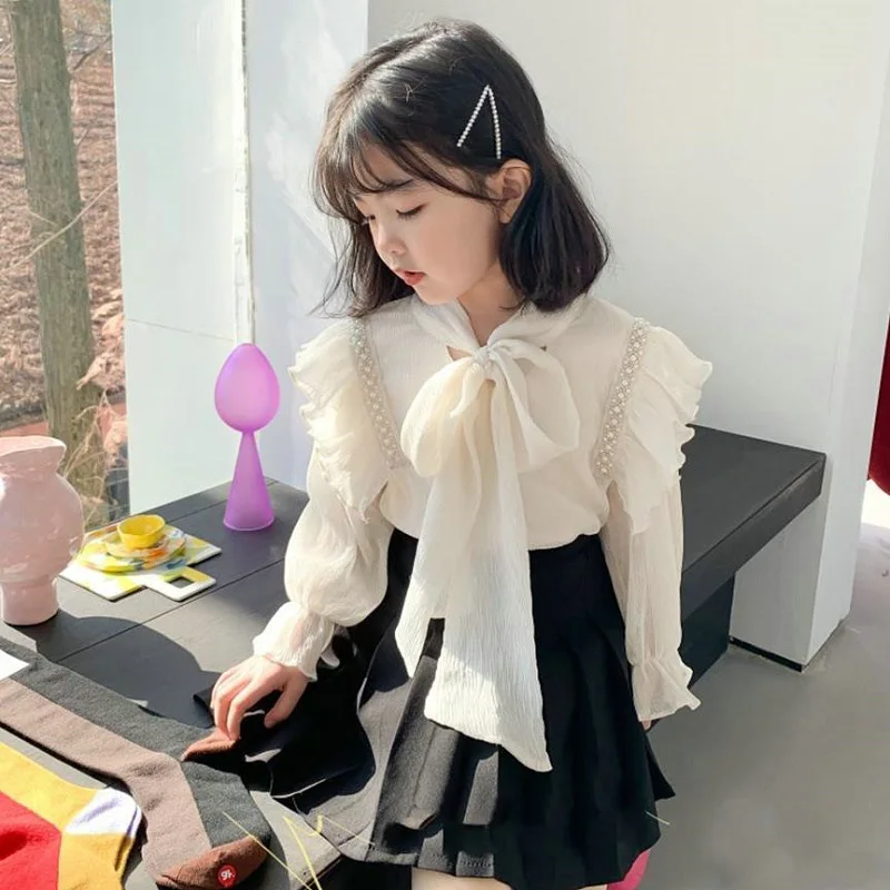 2-6Y Baby Girls Long-sleeved Dresses Children Kids Girls Bowknot Princess Dresses Fairy Outwear