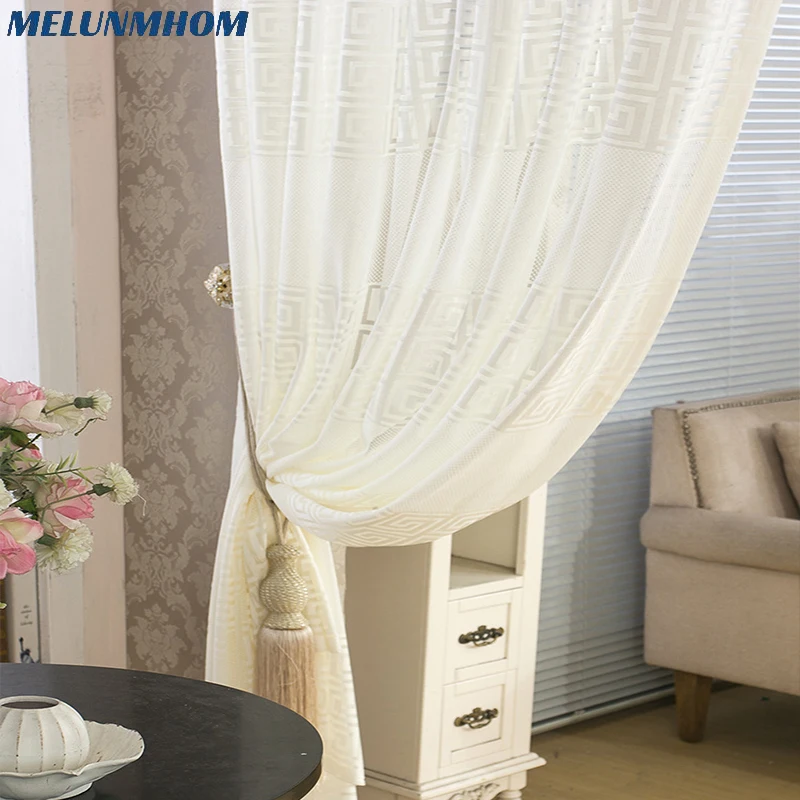 

the New White Customized Solid Curtains for Living Room Bedroom Tulle Chinese Style Sheer Blinds Gauze for Windows Fabric Drapes