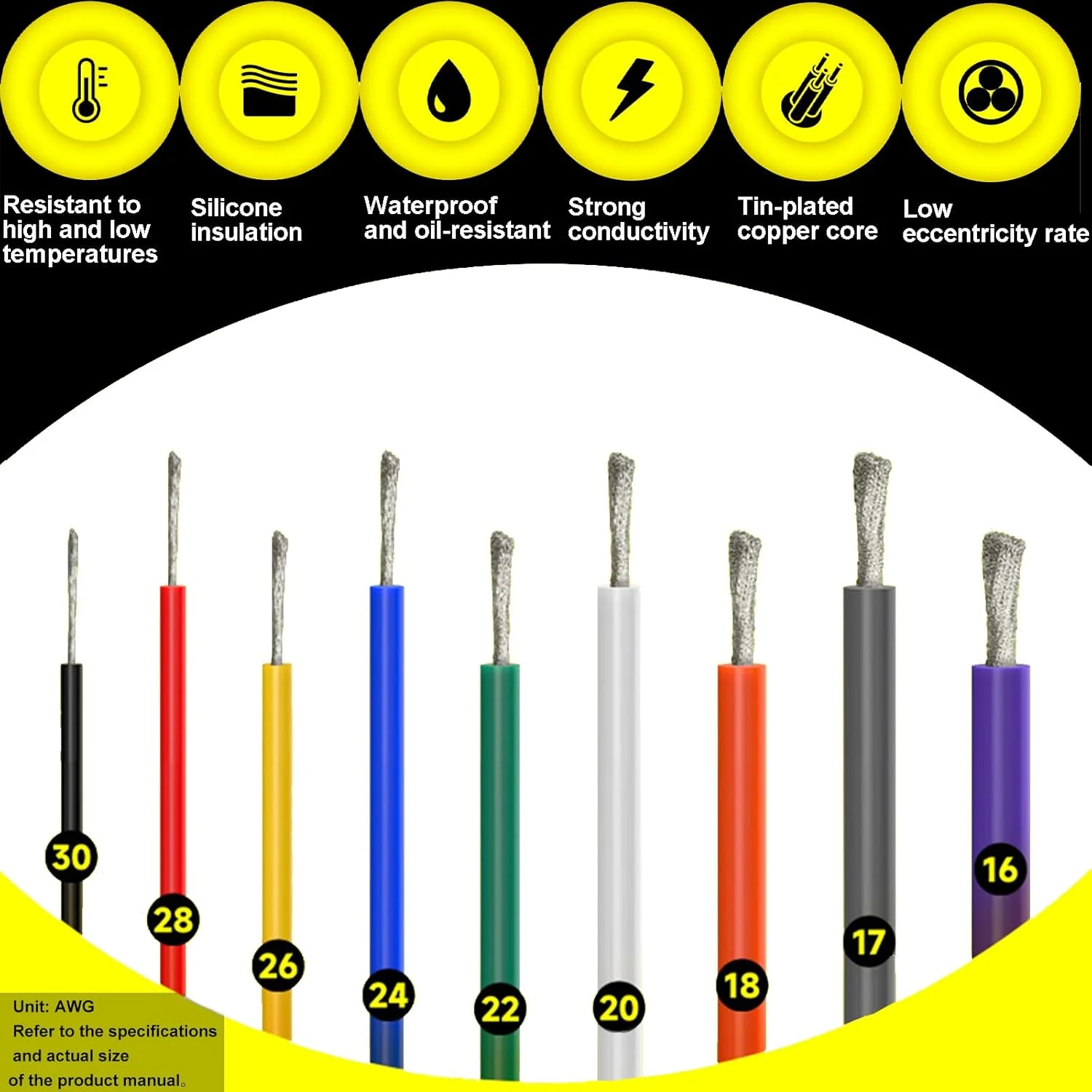 Super Soft Silicone Cable - Multicolor Electrical Wire in Various Lengths and Gauges