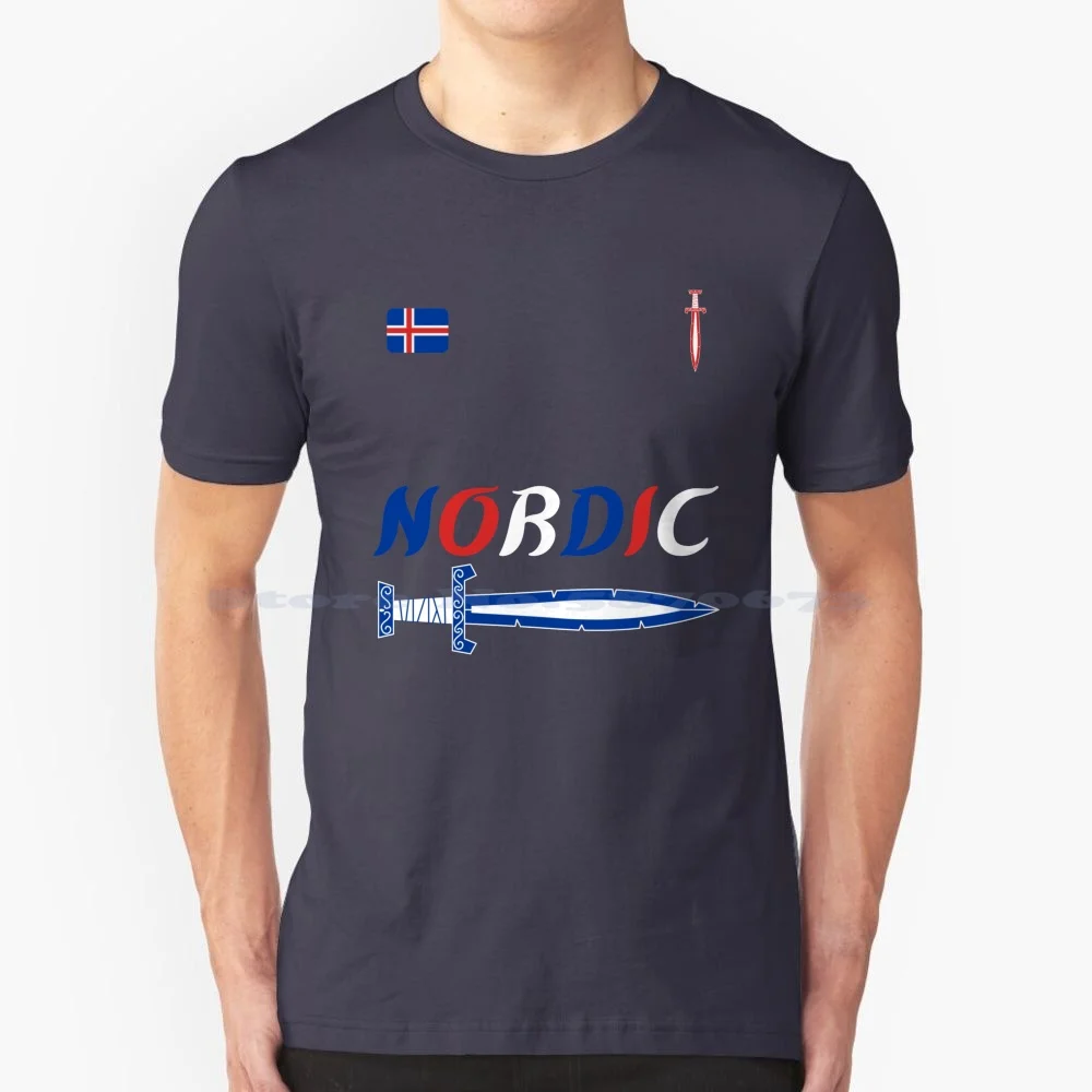 T-Shirt Island Nordic Spirit T-Shirt 100% Cotone Nordic Subliman Origin Nord Europa Mushafnarfj?