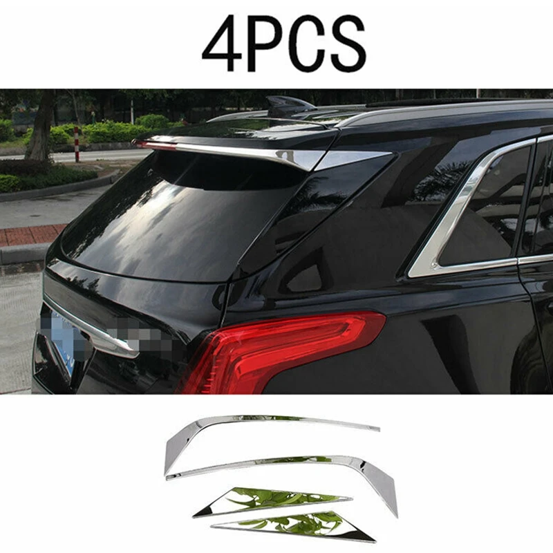

For Cadillac XT5 2016-2020 Car Accessories ABS Chrome Rear Spoiler Wing Lid Cover Trim 4Pcs/Set