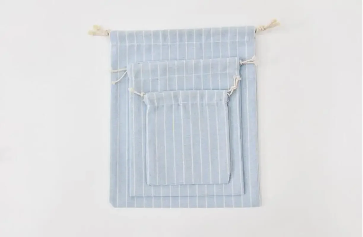 Package Pocket Storage Organizer Bag Cotton Fabric Drawstring Cosmetic Towel Cloth Stroage Bags Toiletry Bag Case 5