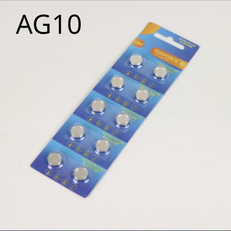10PCS AG10 Button Batteries LR54 1.5V Alkaline Button Cell Battery Toys