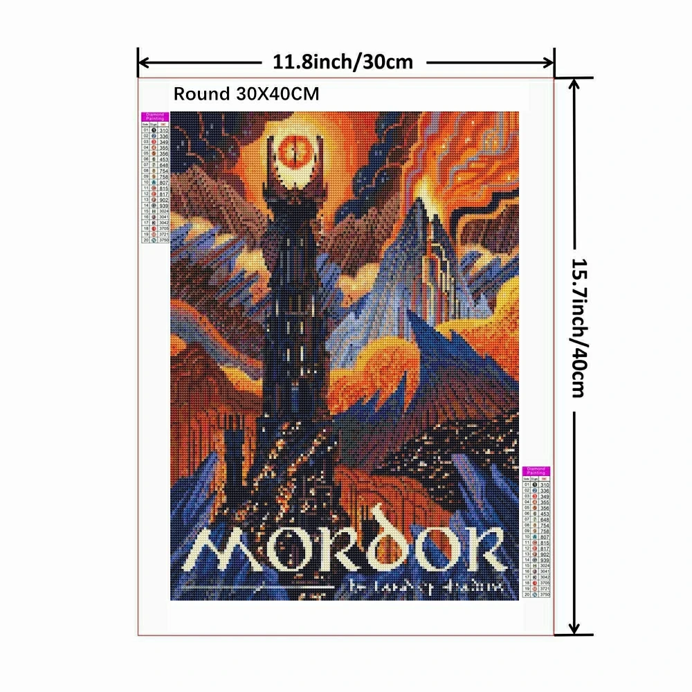 5D DIY Diamond Painting Abstract Ring Art Retro Full Drill Kit Vintage Film Mordor Castle Lord Magic Kid Handcarft Bed RoomDecor - 2