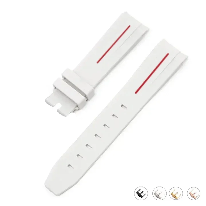 Silicone Diving Sport Watch Band – Waterproof Curved End Rubber Strap