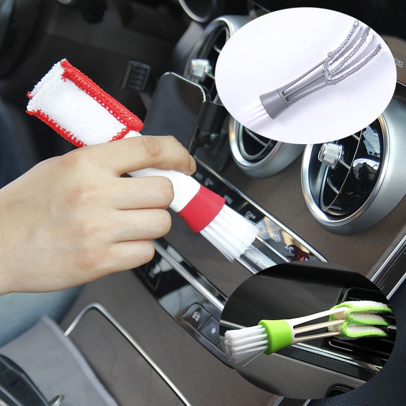 

Car Double Head Brushes Air Vent Cleaning Conditioner Grille Duster Wipe Auto Detailing Cleaner Car Interior Cleaning Tools