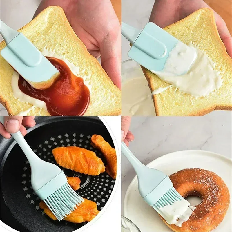 Silicone Spatula Cream Decor Baking Tool Cake Cutter Bread Scraper Handled Baking Scraper For Kitchen Use