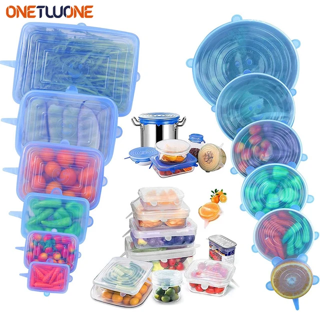 12-Piece Stretch and Fresh Stretchable Silicone Air-Tight Food Storage