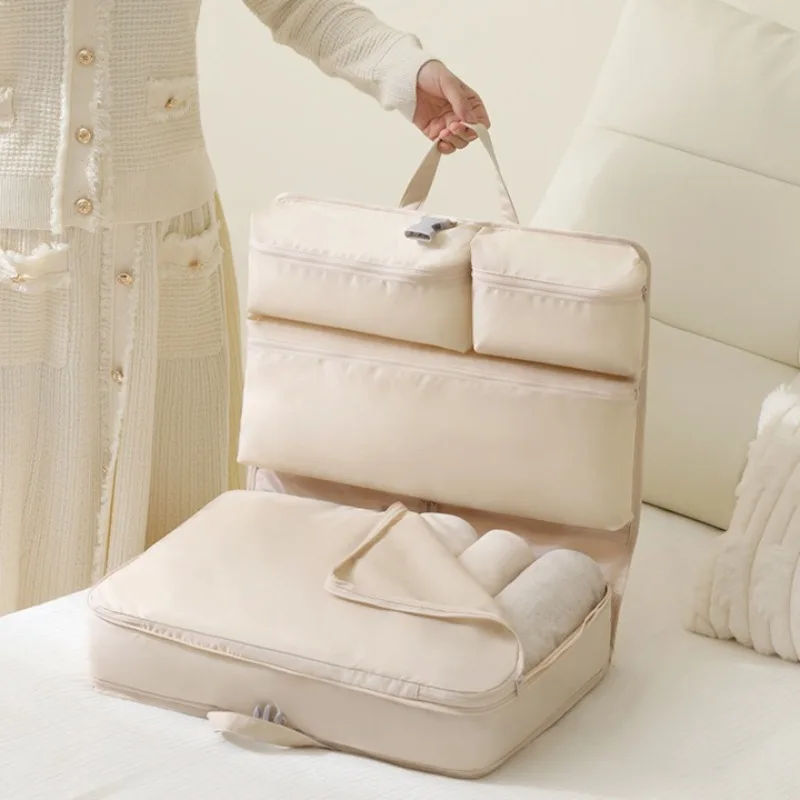 1pcs Portable Travel Compression Storage Bag Foldable Hanging Organizer for Clothes Underwear Space-Saving Luggage Storage Pouch