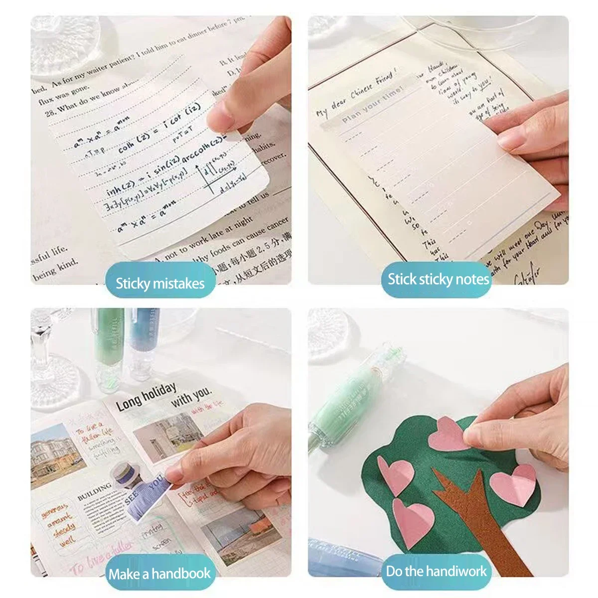 6MM*5M Press Style Dot Double Sided Tape Roller Refillable Adhesive Tape Glue Dispenser School Office Stationery 3