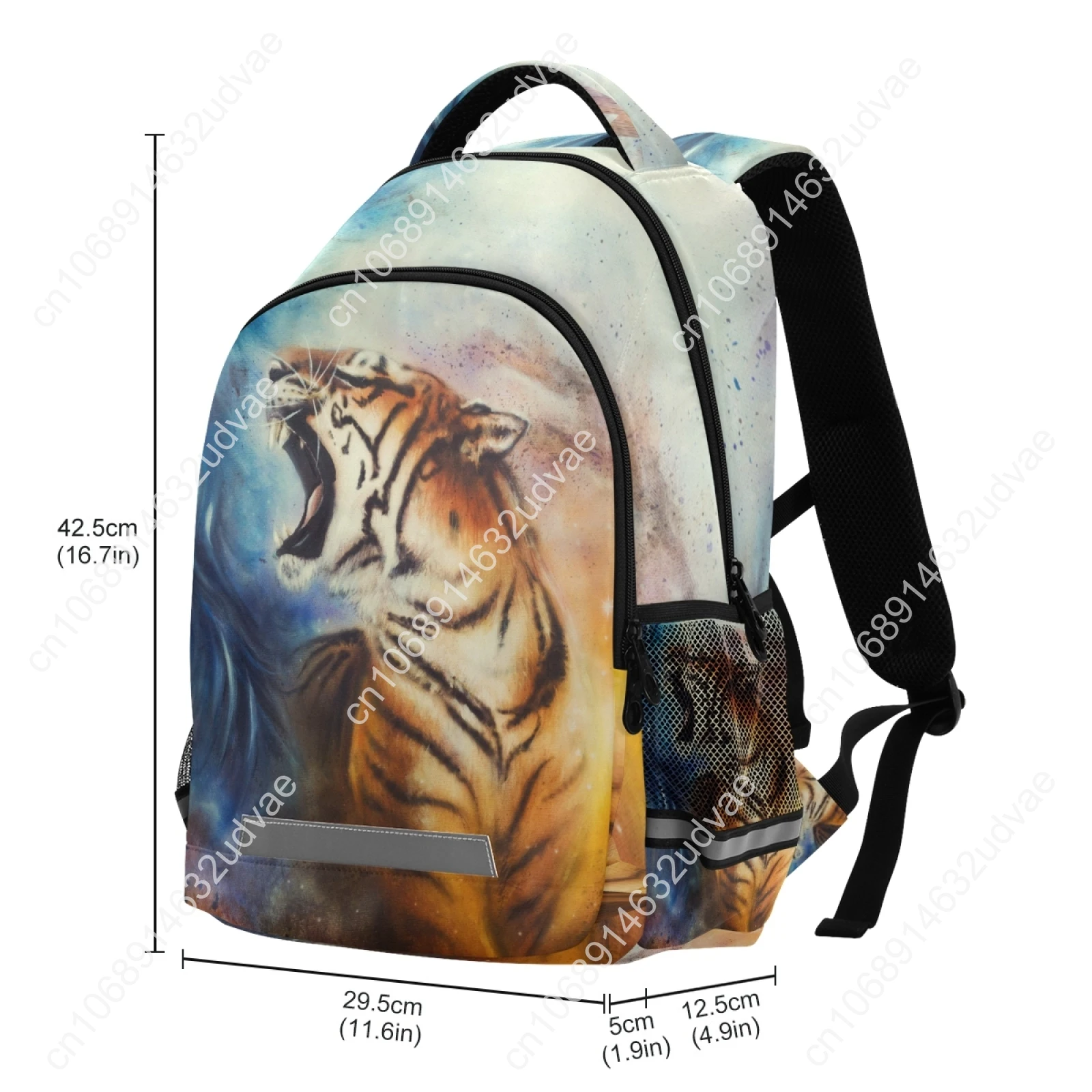 2021 Tiger Skin Print School Backpack For Teenagers Boy Large Capacity School Bags Reflective Strip Laptop Backpacks Mochila