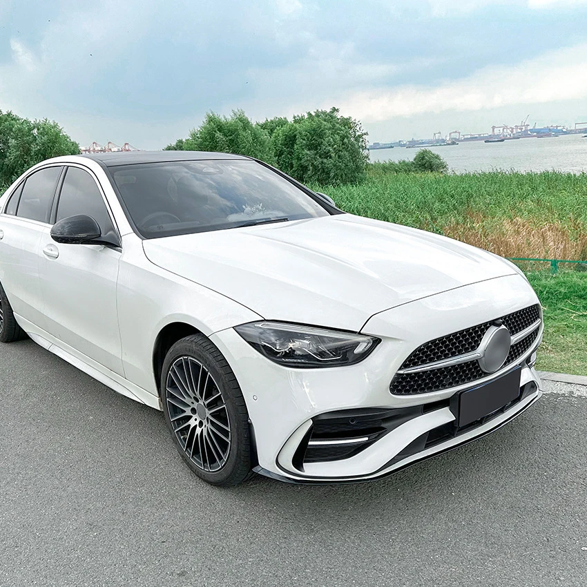 메르세데스-벤츠 C-클래스 W206 S206 C200 C260 C43 AMG 2022+용 자동차 프론트 범퍼 립 디퓨저 스포일러