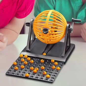Funny Lottery Machine Family Party Games Set with Cage for Bingo Game 90 Mini Chips 12 Master Cards for Kids Adults Board Games 1