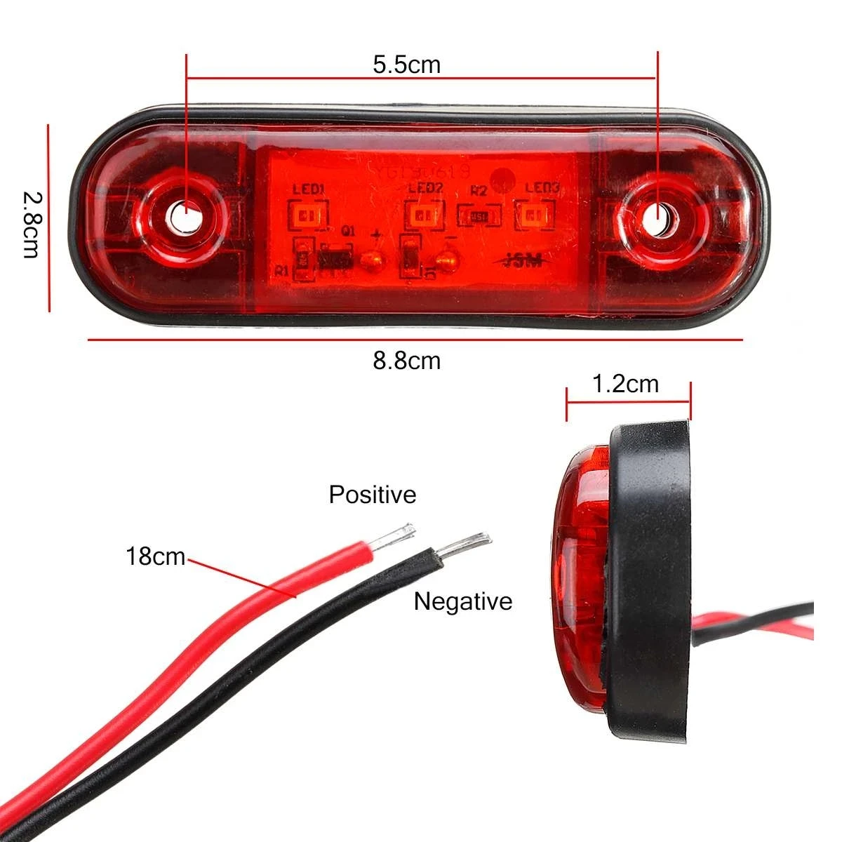 12V 24V Luci Di Ingombro Laterali A Led Luci Esterne Per Auto Avvertimento Fanale Posteriore Luci Di Stop Per Camion Rimorchio Camion Autobus