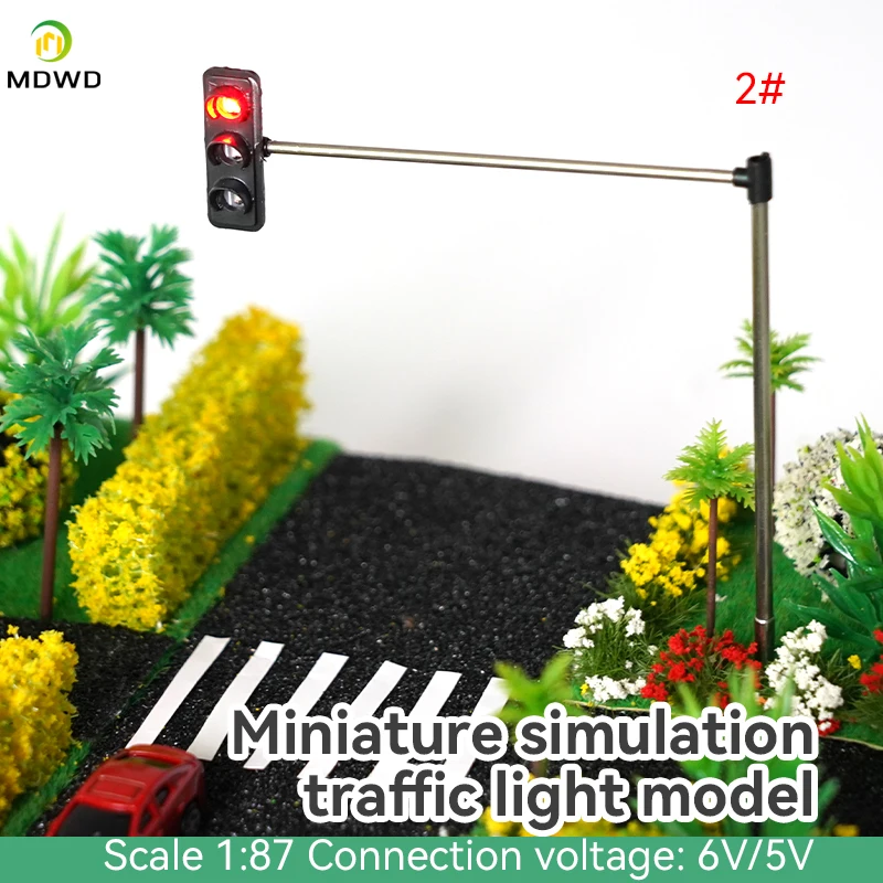 2PCS HO Scale Model Traffic Lights  with Controller ForTrain Railway Railroad Diorama Layout 3