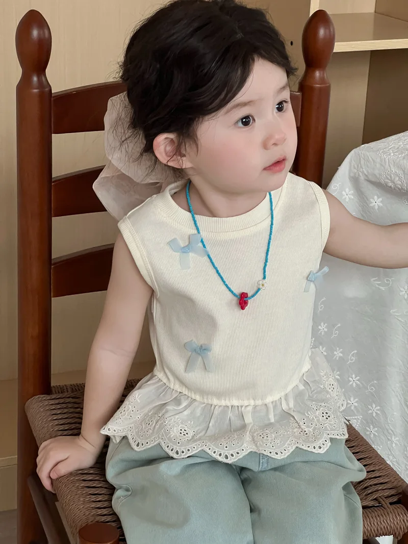 Girls Summer Sleeveless Cotton T-Shirt