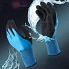 6pair Working Gloves Purple Polyester Grey Latex Glove Protective for work Garden Durable Non-slip Waterproof Gardening Gloves 1