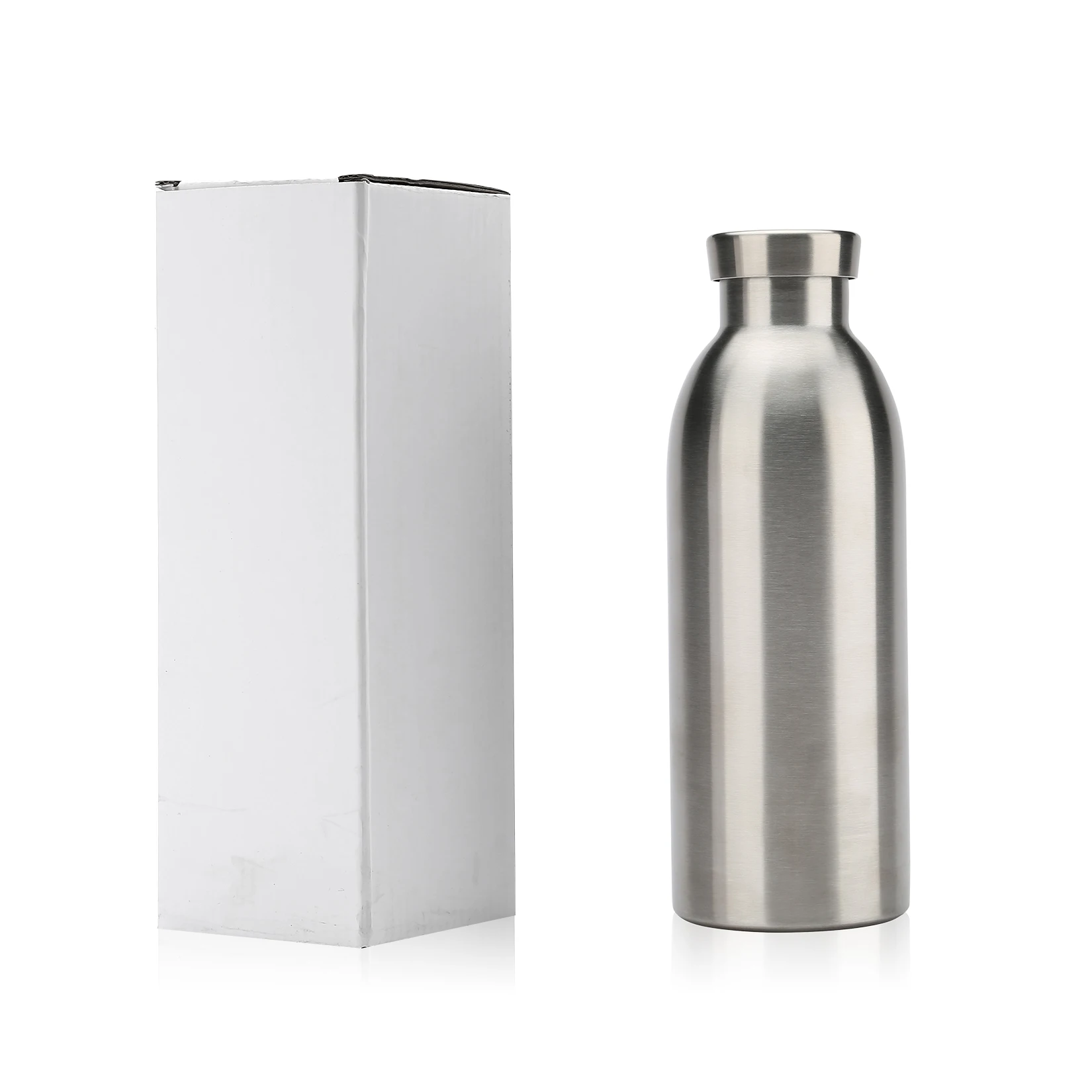 Double Wall Vacuum Stainless Steel Sports Thermos Bottle Cola Shaped For Hot Or Cold Drinks Sport- Silver |