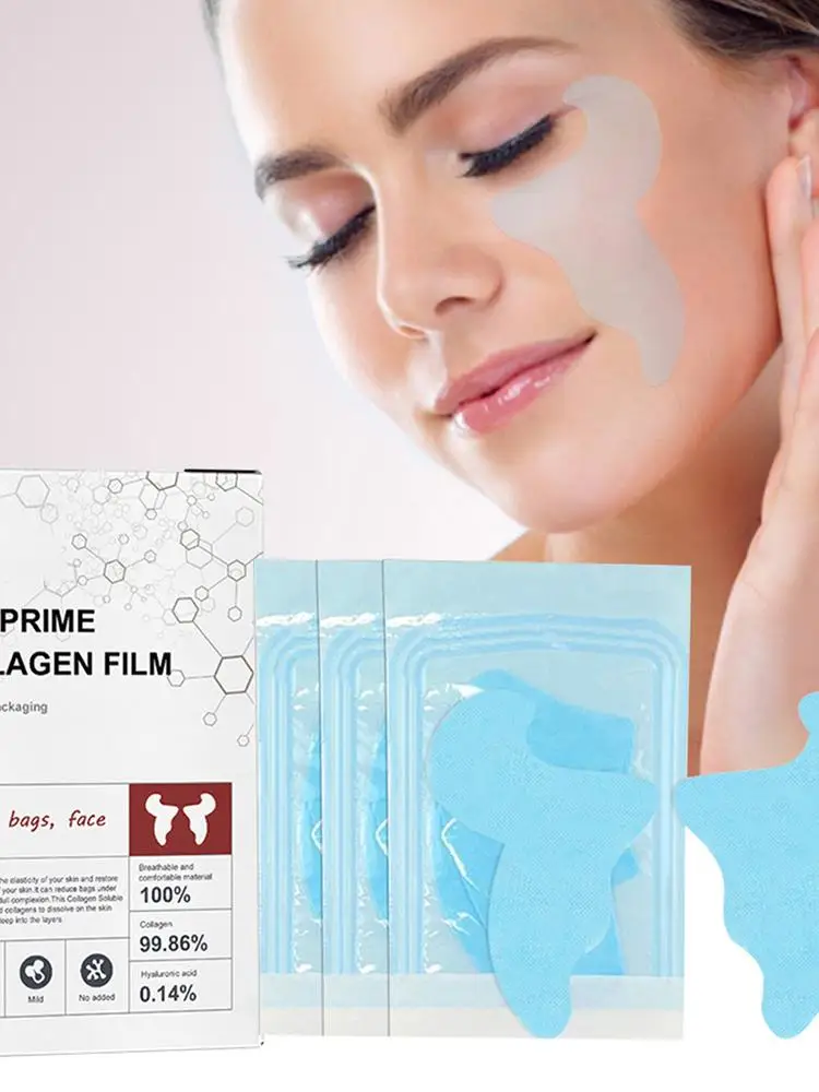 3pcs Face Brightening Patches Anti Aging Face Mask Collagen Soluble Film Eye Patches Korea Collagen Soluble Patches cheek patche