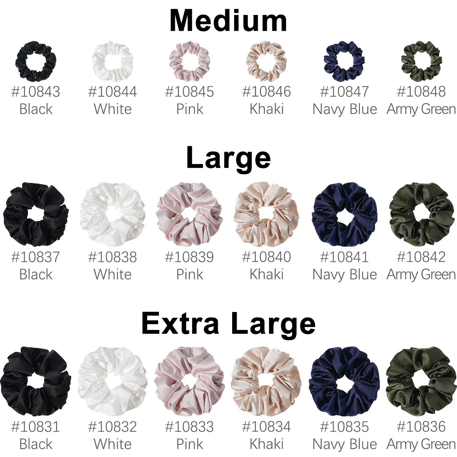 Mehrfarbige Jumbo-Haargummis aus Satin, elastische Krawatten, Haarbänder für Damen und Mädchen, modische Haar-Accessoires – Detail 9