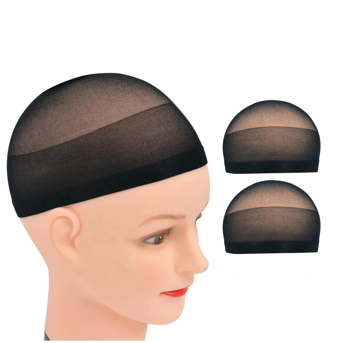 2 Pcs Stocking Wig Caps for Lace Front Wig Stretchy Hair Nets Thin and Breathable Mesh Nylon Cap