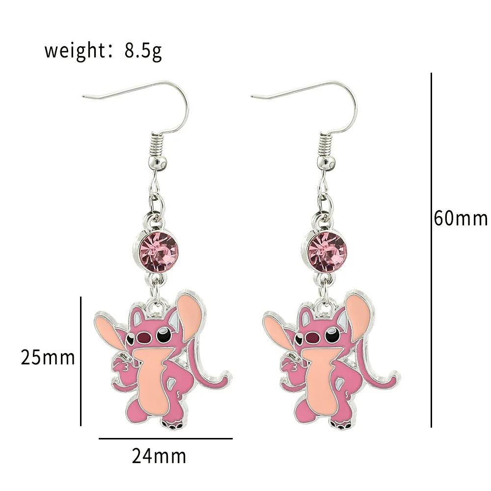 Boucle d'oreille en métal Anime Disney CAN o & Stitch pour fille, point  Kawaii, accessoires de bijoux délicats pour femme, cadeaux pour fille