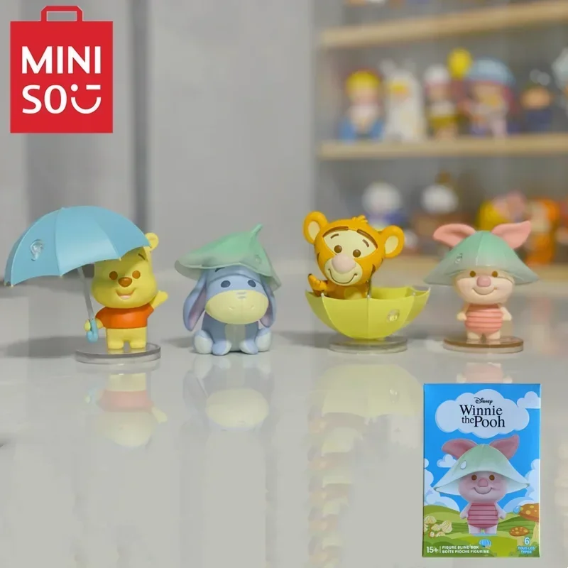 

MINISO Disney Winnie The Pooh Bear Rainy Season SeriesTheme Blind Box Cute Desktop Decoration Model Children's Toy Gift