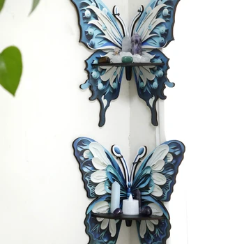 페인트 나비 나무 코너 선반 크리스탈 디스플레이 스탠드, 용수철 홈 장식, 방 장식, 거실 침실 선물용 미적