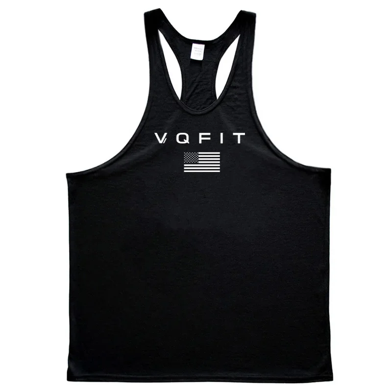 Men's Cotton Moisture-absorbing Muscle Exercise Vesttank Tops Breathable O-neck Sports Waistcoat Jogging Casual Sleeveless Vest