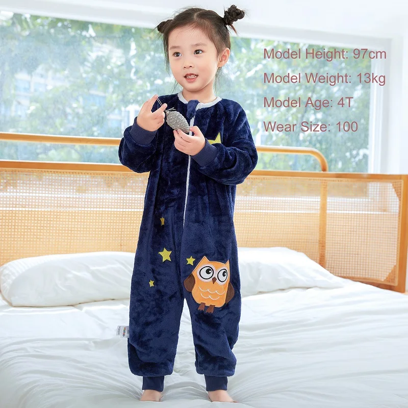 Baby Sleeping Bag Flannel Children Pajamas Warm Winter Clothes Toddler Sack Sleepsack Bedding For Girls Boys Kids 1-6T baby sleepsacks