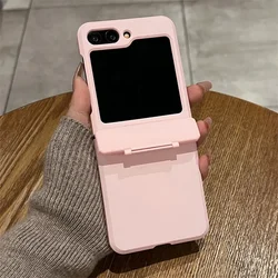 Luxury Candy Solid Color Matte Shockproof Hard Cover Case - Samsung Z Flip 4 (Pink)