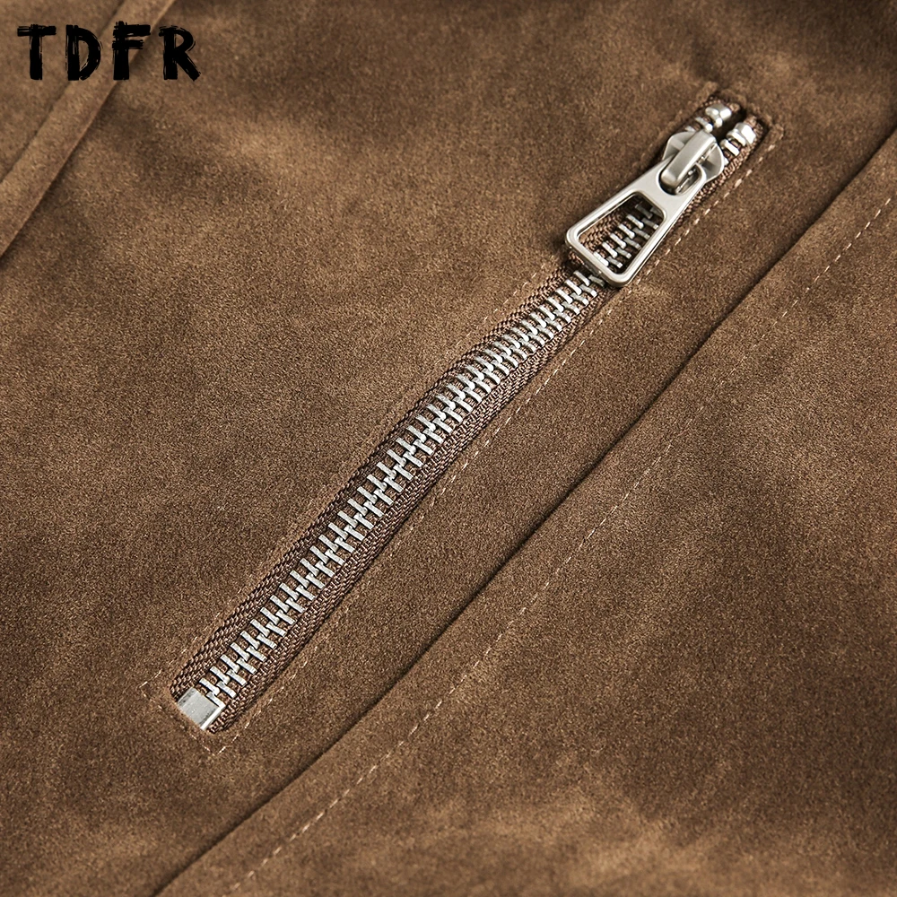 Veste Cargo en daim de couleur unie pour hommes