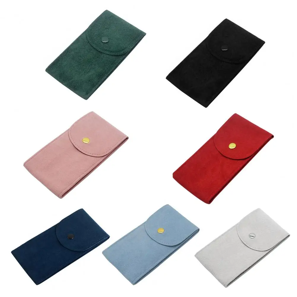 Portable Watch Bag Gift Shock-proof Press Button Short Velvet Snap Design Jewelry Box Watch Packing Pouch
